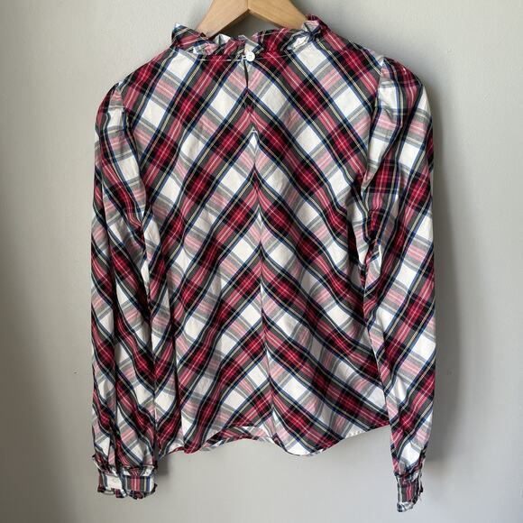 J. Crew Factory Cotton-blend poplin ruffleneck top Womens Size Small - Picture 7 of 11